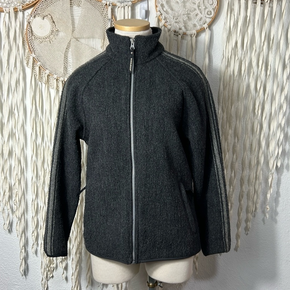 Woolrich Gray Wool Zip Front Jacket Size Small